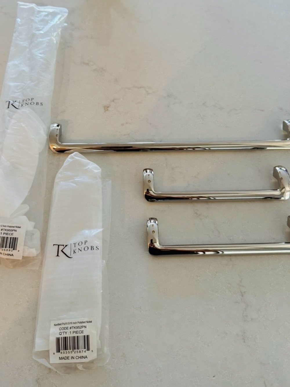 Top Knobs Polished Nickel pulls